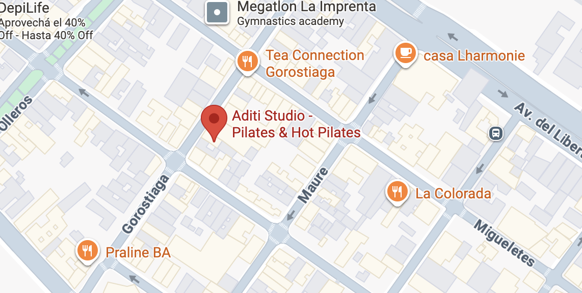 Mapa de ubicación de Aditi Studio en Gorostiaga 1664